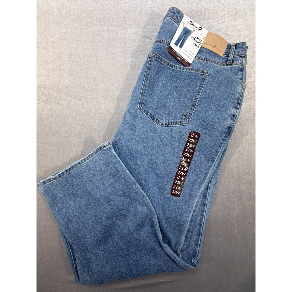 New Seven7 Women Loose Straight Jeans Size 22W Style SX10341DE